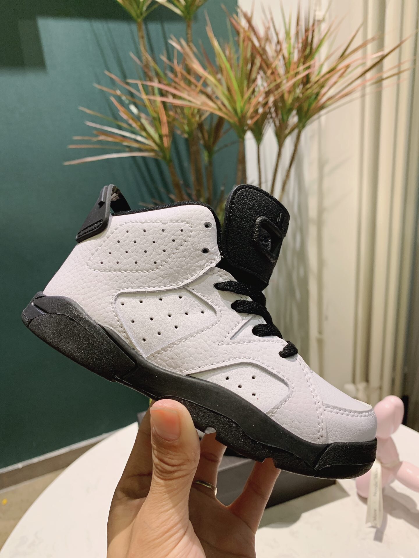 2019 Kids Air Jordan 6 White Black Shoes